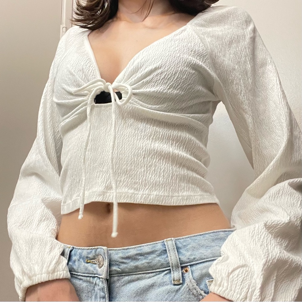 O'Neill White Textured Blouse